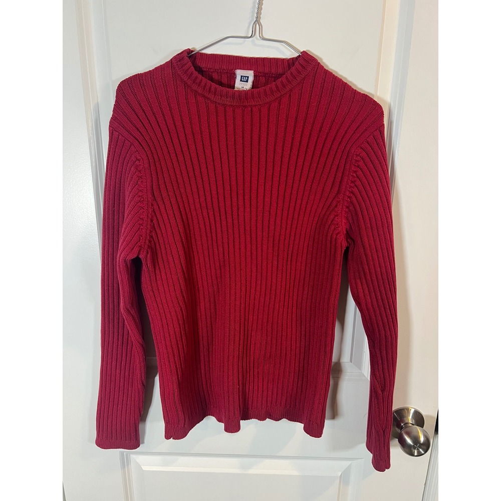 Gap Mens Sweater Ribbed Knit Red Size M